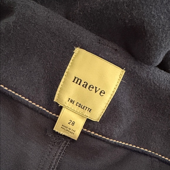 Maeve Anthropologie Colette Brushed Knit Crop Wide-Leg Pants Navy - Picture 8 of 9